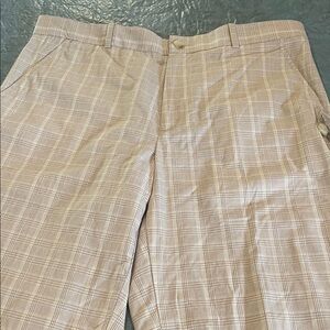 Perry Ellis Men's Shorts NEW Size 34 Plaid Beige/Tan All occasions Comfort